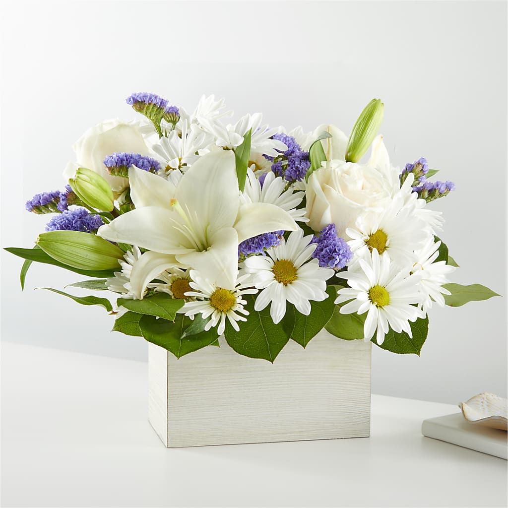 Beyond Blue Box Bouquet – Eaton Floral Inc, Eaton OH
