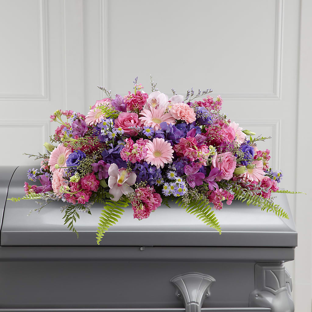 Glorious Garden Casket Spray – Eaton Floral Inc, Eaton OH