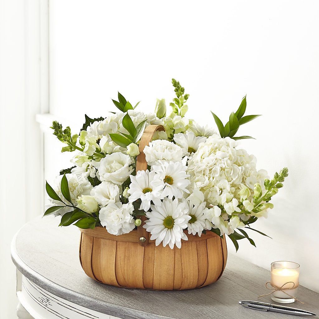 Pure Ivory Basket – Eaton Floral Inc, Eaton OH