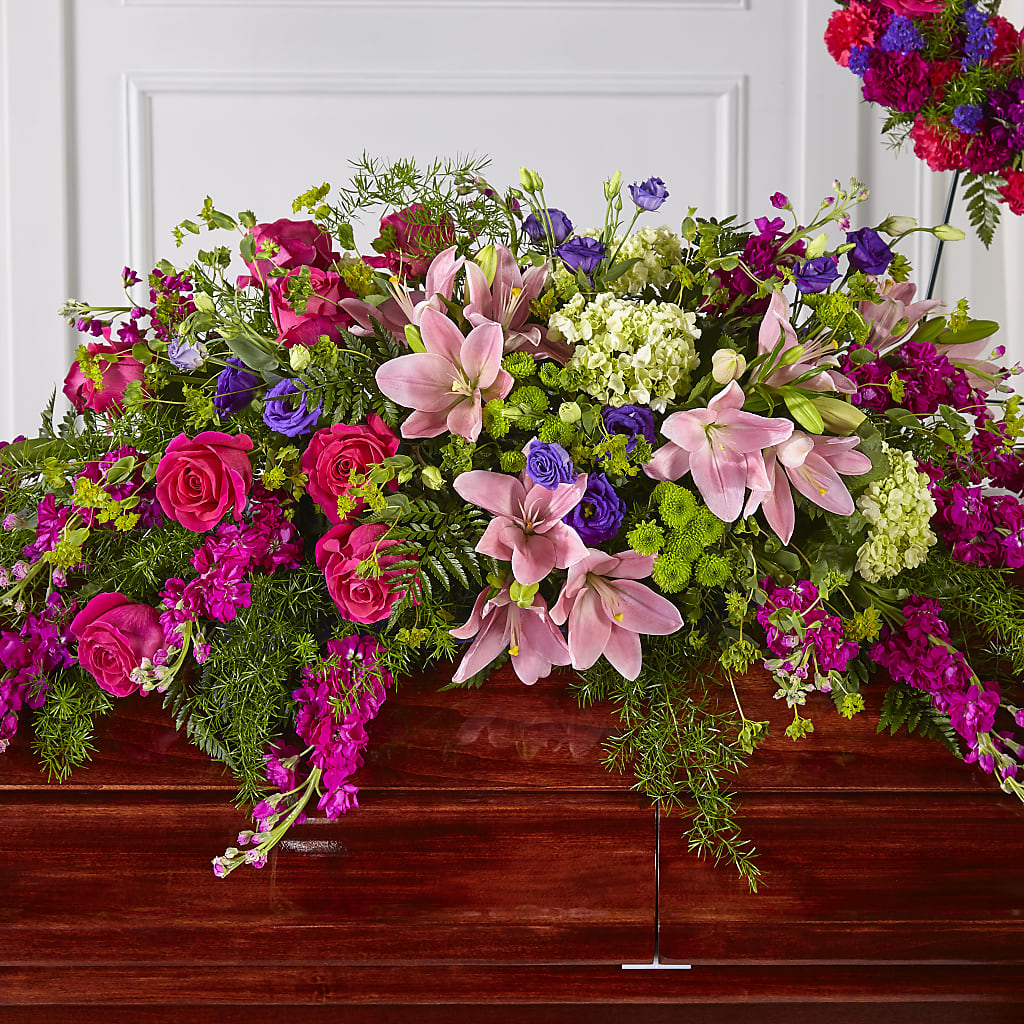 Radiant Tribute Casket Spray – Eaton Floral Inc, Eaton OH