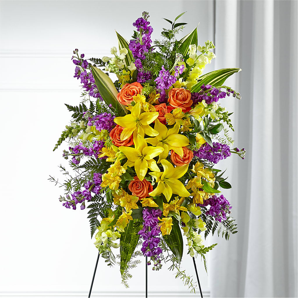 Thoughtful Prayers Standing Spray – Eaton Floral Inc, Eaton OH