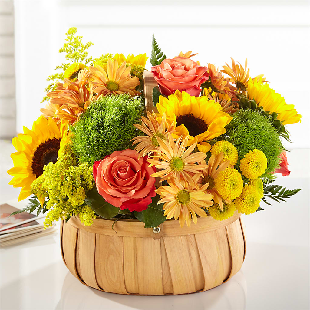 Harvest Sunflower Basket – Eaton Floral Inc, Eaton OH