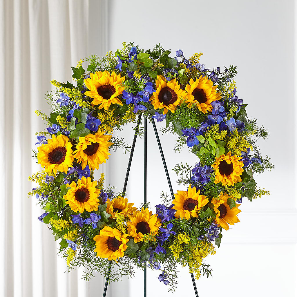 Bright Rays Wreath – Eaton Floral Inc, Eaton OH