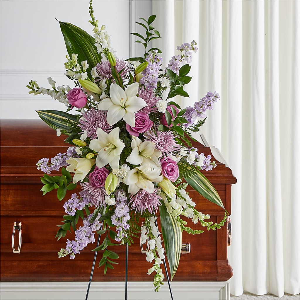 Grateful Hearts Standing Spray – Eaton Floral Inc, Eaton OH
