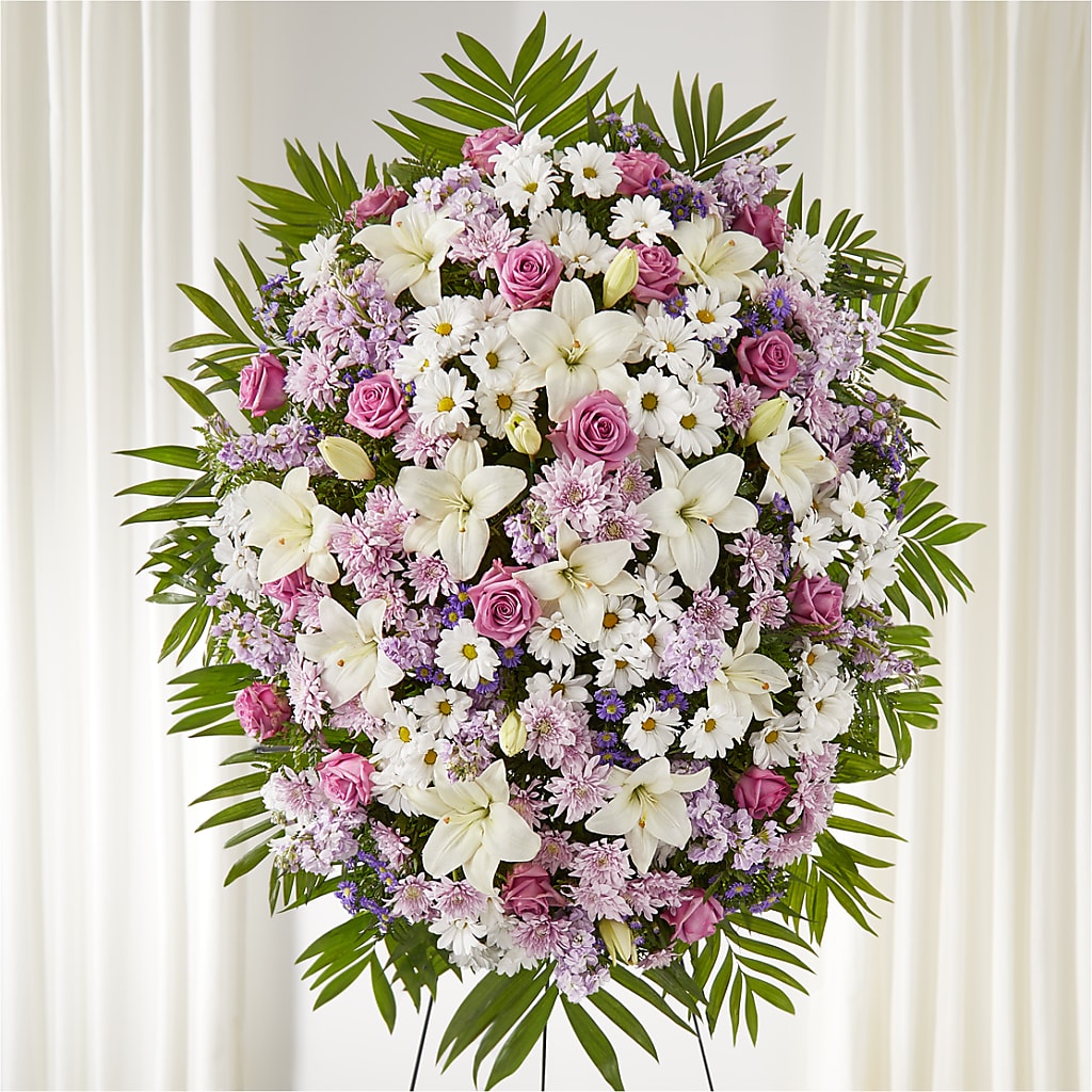 Surrounded by Love Standing Spray – Eaton Floral Inc, Eaton OH