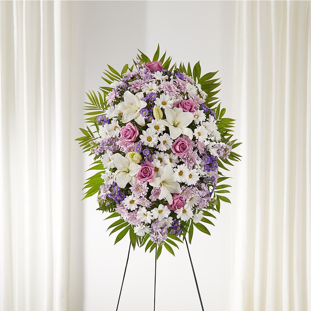Surrounded by Love Standing Spray – Eaton Floral Inc, Eaton OH