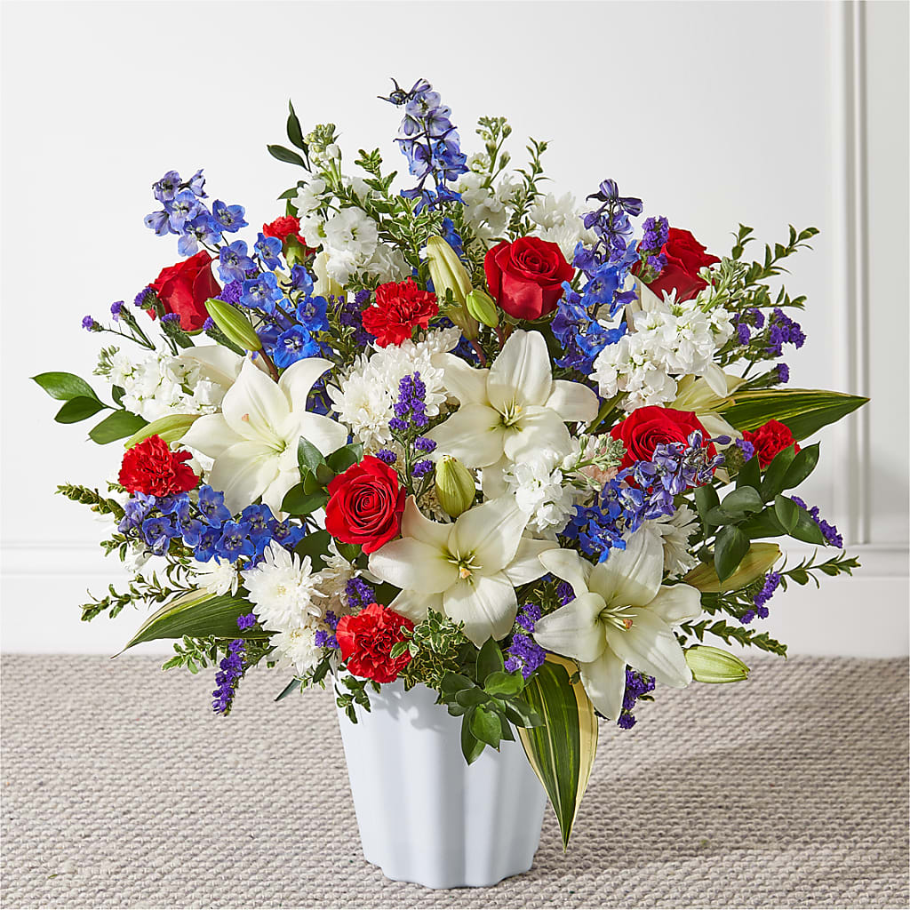 Consoled Floor Basket – Eaton Floral Inc, Eaton OH