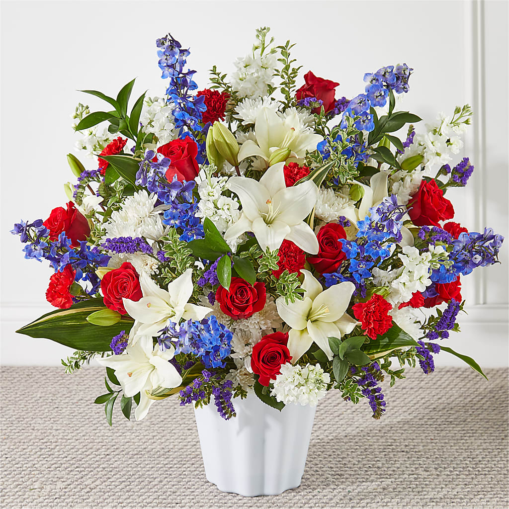 Consoled Floor Basket – Eaton Floral Inc, Eaton OH