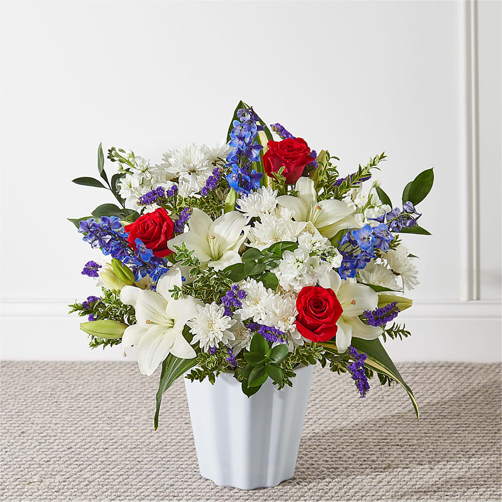 Consoled Floor Basket – Eaton Floral Inc, Eaton OH