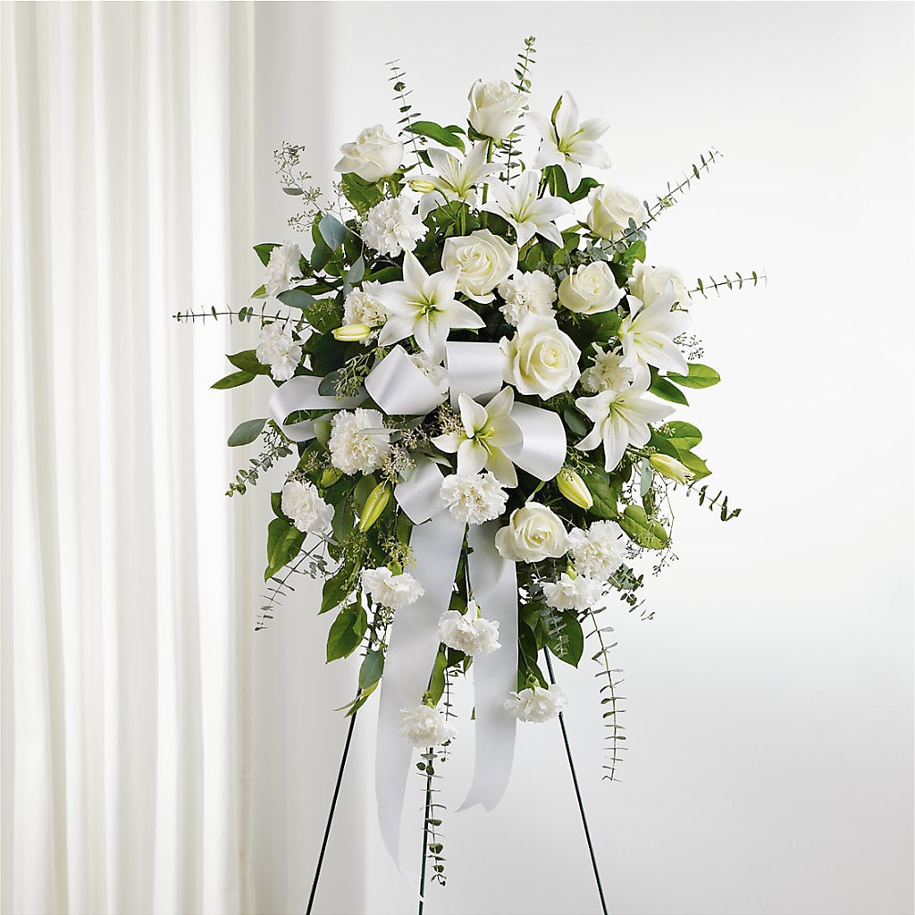 With Care Standing Spray – Eaton Floral Inc, Eaton OH