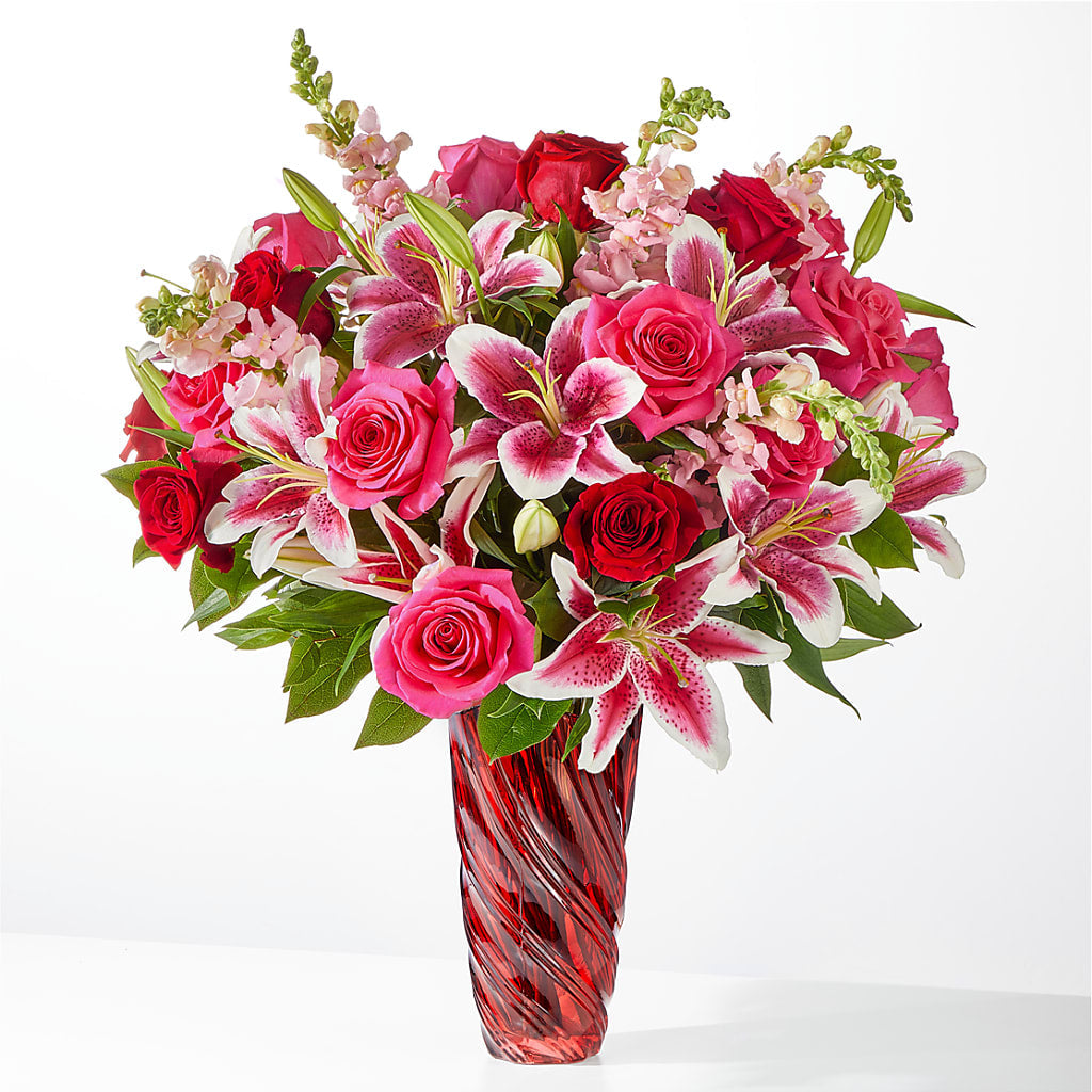 Always You Bouquet with Luxe Swirl Vase – Eaton Floral Inc, Eaton OH