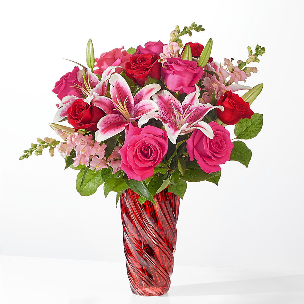 Always You Bouquet with Luxe Swirl Vase – Eaton Floral Inc, Eaton OH