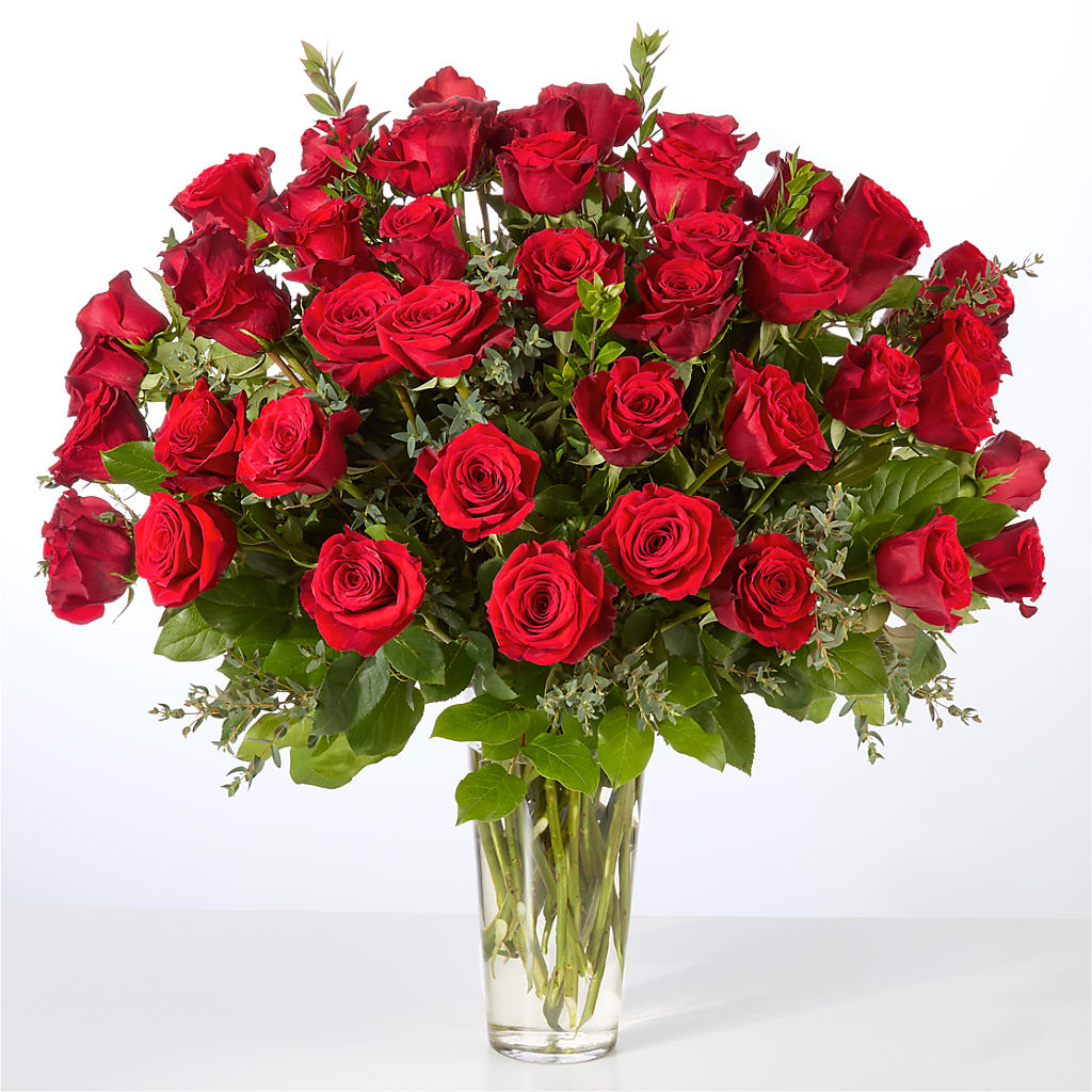 Forever Yours Fifty Stem Red Rose Bouquet – Eaton Floral Inc, Eaton OH