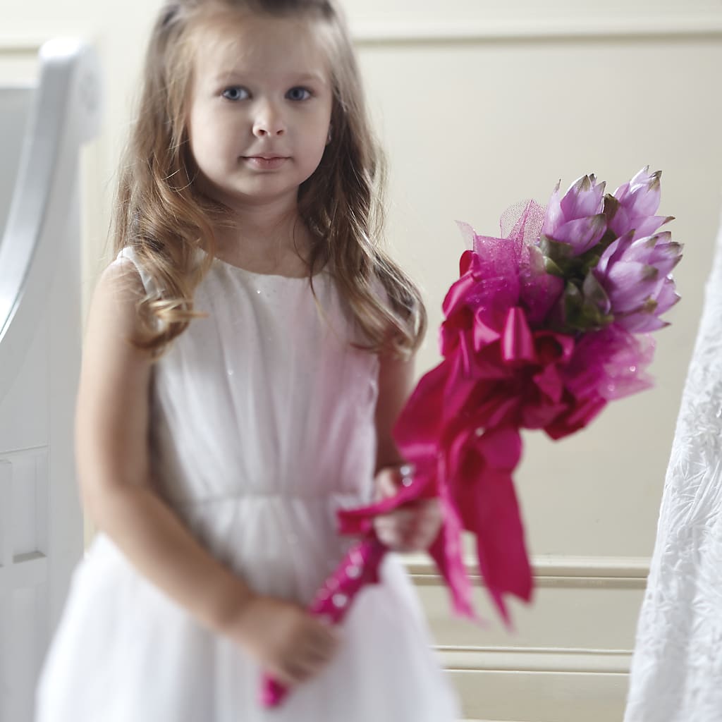Sparkle Pink Flower Girl Bouquet – Eaton Floral Inc, Eaton OH