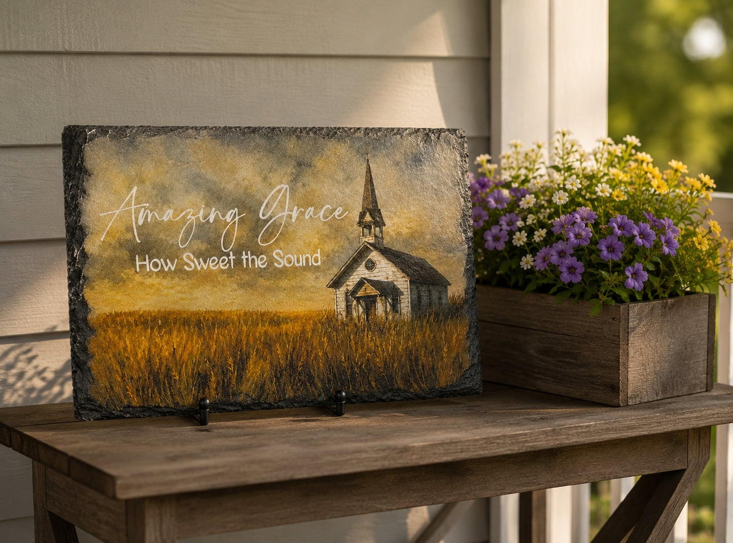 Amazing grace slate with holder