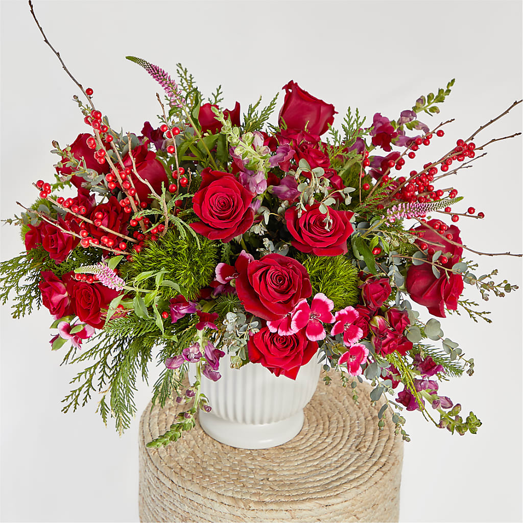 Big Red Bow Bouquet –  Eaton Floral Inc, Eaton OH
