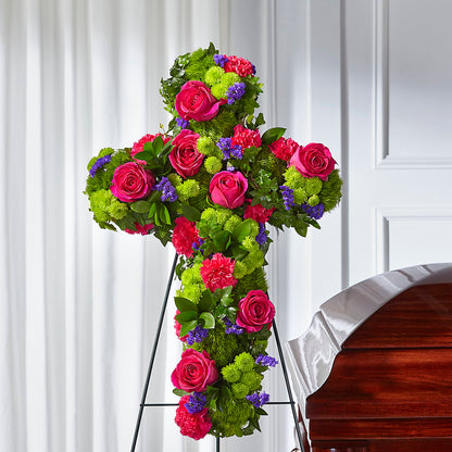 Tribute Rose Floral Cross –  Eaton Floral Inc, Eaton OH