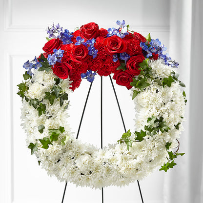 Patriotic Passion Wreath –  Eaton Floral Inc, Eaton OH