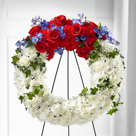 Patriotic Passion Wreath –  Eaton Floral Inc, Eaton OH