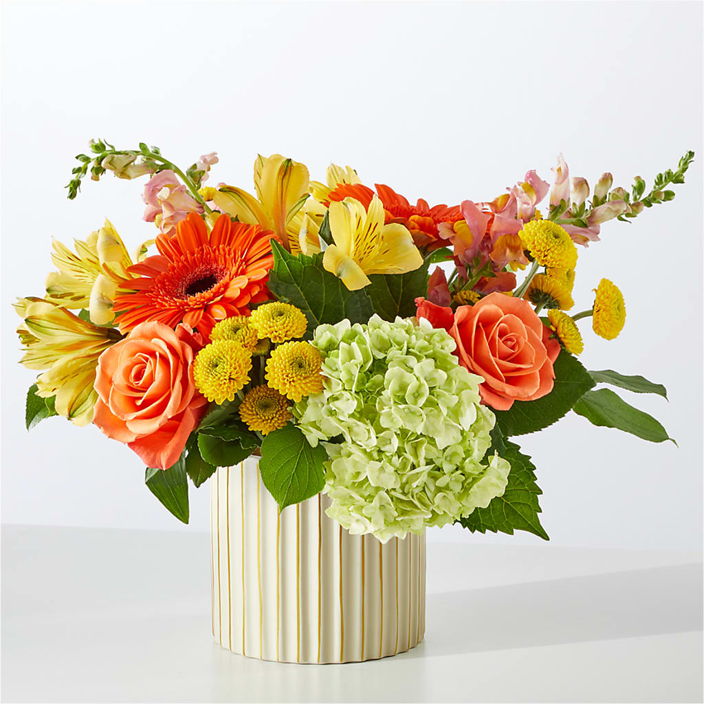 Autumn Sunshine Bouquet with Ivory Vase –  Eaton Floral Inc, Eaton OH