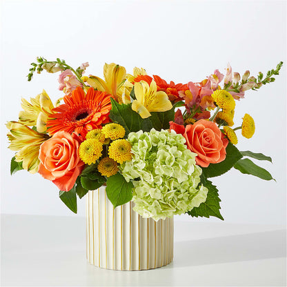 Autumn Sunshine Bouquet with Ivory Vase –  Eaton Floral Inc, Eaton OH