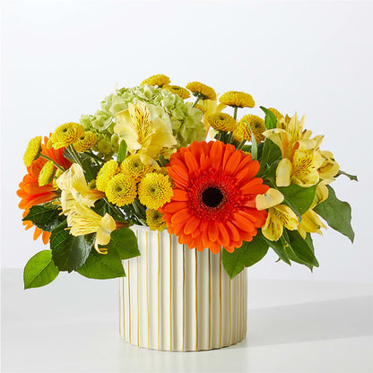 Autumn Sunshine Bouquet with Ivory Vase –  Eaton Floral Inc, Eaton OH