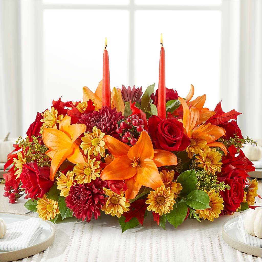Autumn's Embrace Centerpiece –  Eaton Floral Inc, Eaton OH