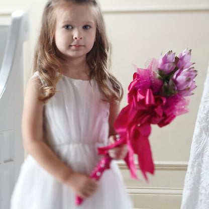 Sparkle Pink Flower Girl Bouquet –  Eaton Floral Inc, Eaton OH